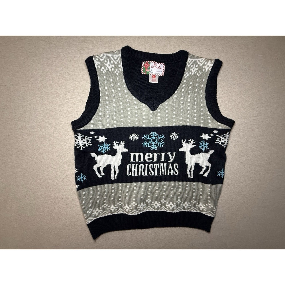 Merry Christmas Men's XL Vest Blue